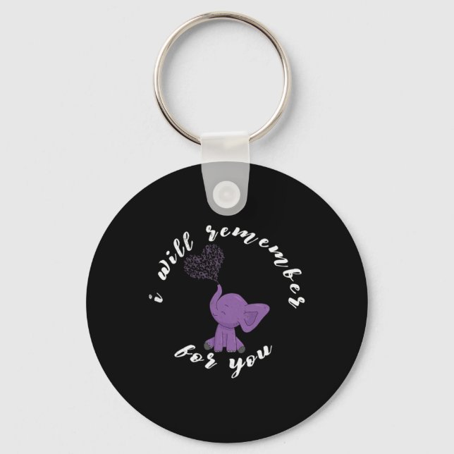 Chaveiro Elefante de Laço Roxo de Endheimer Heimerheimer Mo (Frente)