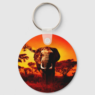 Chaveiro Elefante do por do sol