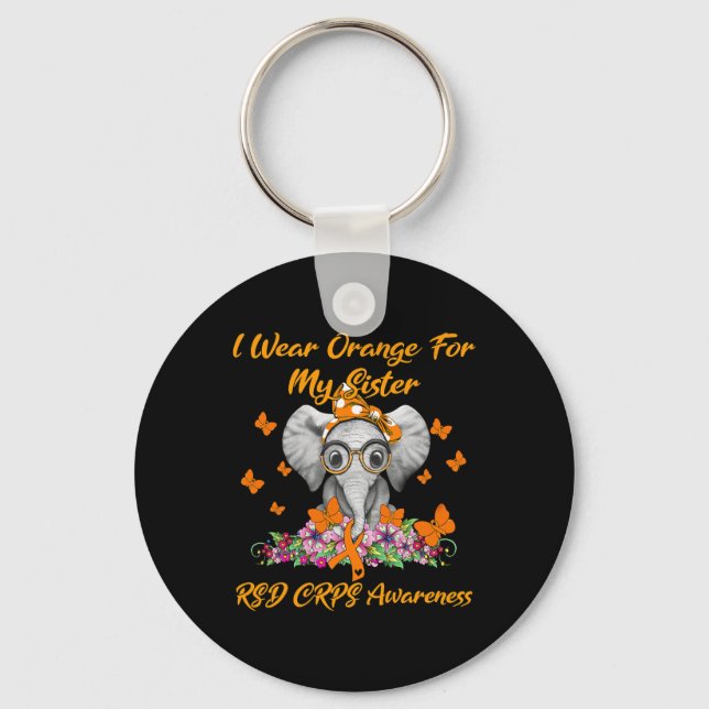 Chaveiro Elefante Eu Visto Laranja Para Minha Irmã Rsd Crps (Frente)