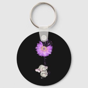 Chaveiro Elefante FAIL Segurando Epilepsia Roxo De Girassol