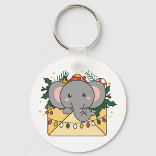 Chaveiro Elefante - Letra natalícia dos animais de inverno 