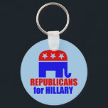 Chaveiro Elefante Republicano para Hillary Clinton<br><div class="desc">Elefante Republicano em vermelho,  branco e azul para Hillary Clinton em 2016. O voto conservador na Hillary. Republicanos pelo presente Hillary.</div>