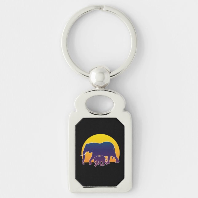 Chaveiro Elefantes Sunset (Frente)