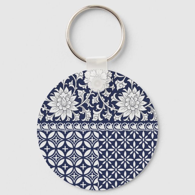 Chaveiro Elegância Chinesa: Ornamento Sem Costura (Frente)