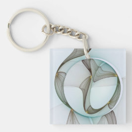 Chaveiro Elegância Dourada abstrato Moderna Turquesa Brown