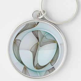 Chaveiro Elegância Dourada abstrato Moderna Turquesa Brown