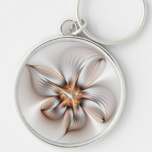 Chaveiro Elegância Floral Moderna Abstrato de Arte Fractal