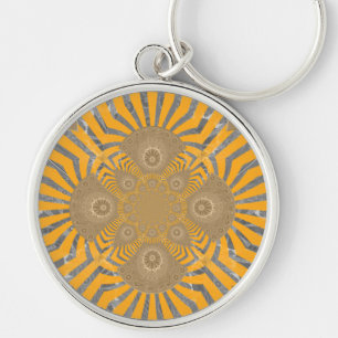 Chaveiro Elegância Ousada de Zebra: Uma Estampa Amarela Dou