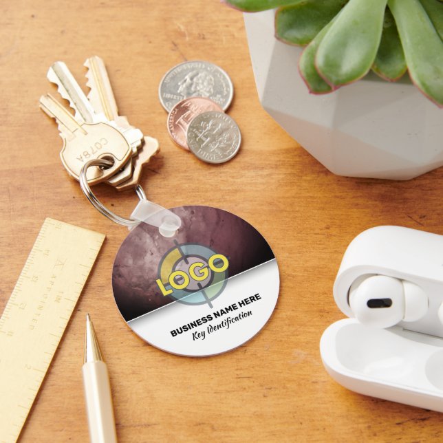 Chaveiro Elegant Burgundy Stone Modern Branding Custom Logo (Mesa)