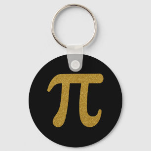 Chaveiro Elegant Faux Golden Glitter Symbol for Number Pi