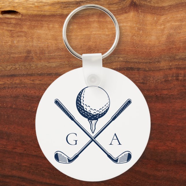Chaveiro Elegant Initials Custom Golf Gift- Modern Monogram (Frente)