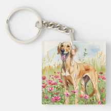 Elegant Saluki Dog Watercolor Art Print Decor
