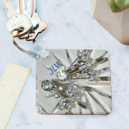 Chaveiro Elegante Art Deco Vintage Rhinestones Glam