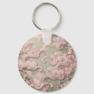 Chaveiro Elegante Arte Flor de Cerejeira Rosa Rodopios Art