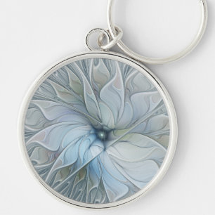 Chaveiro Elegante Beleza Arte Fractal Abstrata Moderna Flor