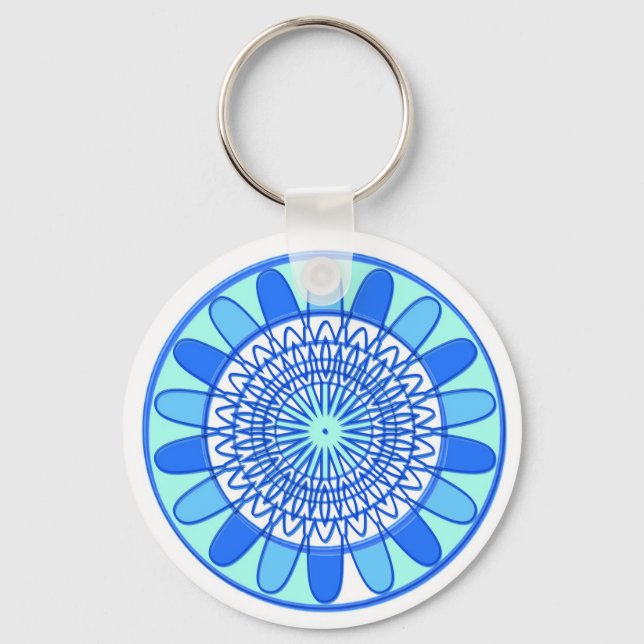 Chaveiro Elegante Blue Sparkle Design (Frente)