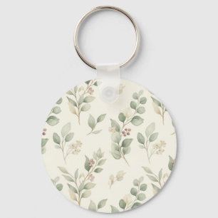 Chaveiro Elegante Bota de Eucalipto em Aquarela e Frutas Ro