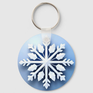 Chaveiro Elegante design de floco de neve em 3D