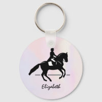 Elegante Dressage Rider em um Fundo de Aquarela