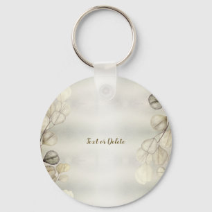 Chaveiro Elegante Eucalyptus Foliage Shiny Ouro de Aquarela
