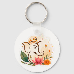 Chaveiro Elegante Ganesha Lotus Diwali