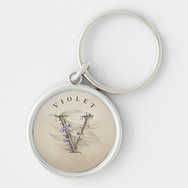 Chaveiro Elegante inicial minimalista personalizável (Frente)