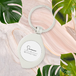 Chaveiro Elegante Mínimo Moderno Neutro Monograma