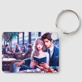 Chaveiro Elegante Parisiense Café Date: Uma Fuga Romântica