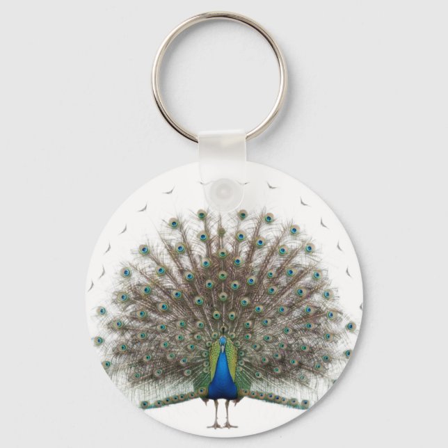 Chaveiro Elegante Peacock Feather Mandala (Verso)