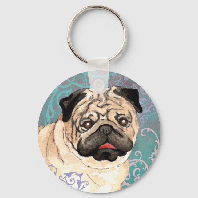 Chaveiro Elegante Pug (Frente)