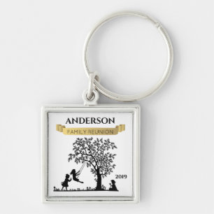 Chaveiro Elegante Reunião de Família Personalizada Preta e