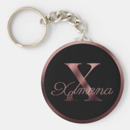 Chaveiro Elegante - Rosa personalizado - Letra monográfica 