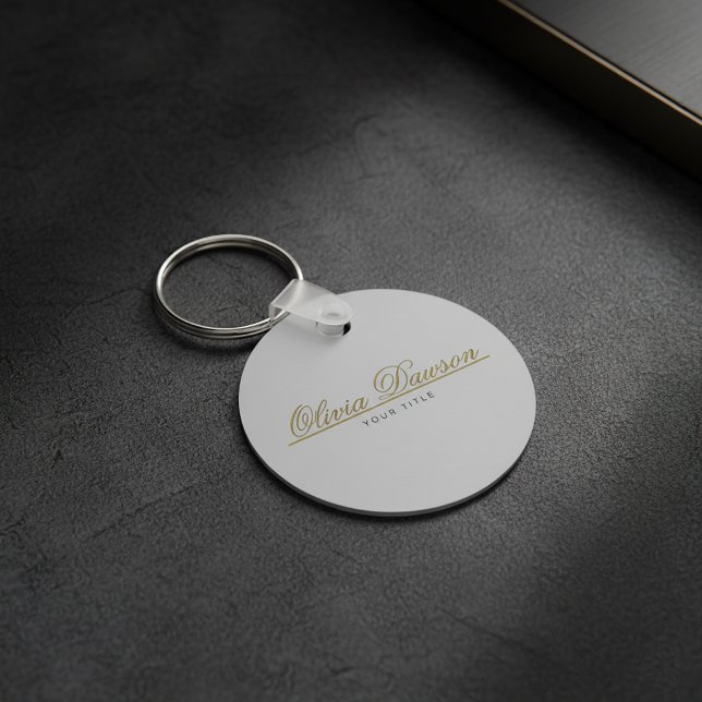 Chaveiro Elegante Rótulo Dourado Minimalista (Criador carregado)