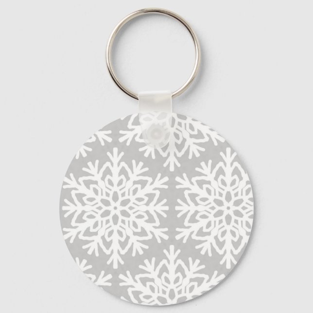Chaveiro Elegante Snowflake Pattern (Frente)