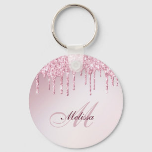 Chaveiro elegante trendê de glitter personalizado