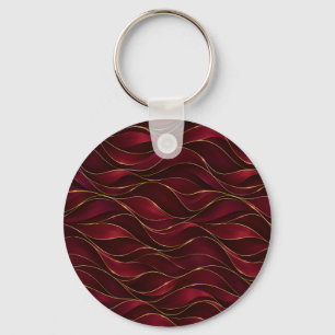 Chaveiro Elegantes Ondas de Mármore Vermelho Borgonha com A