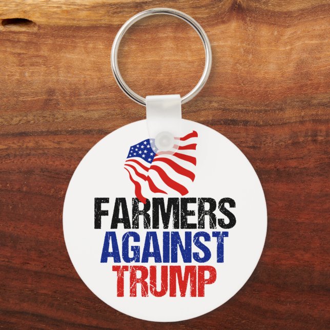 Chaveiro Eleições 2024 Para Os Agricultores Contra O Trump (Frente)