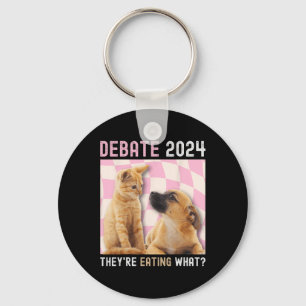 Chaveiro Eleições 2024 Pets Dog Cat que estão comendo W