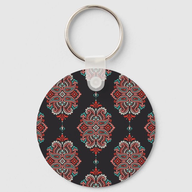 Chaveiro Elementos paisley asiáticos, padrão de vintage boh (Frente)