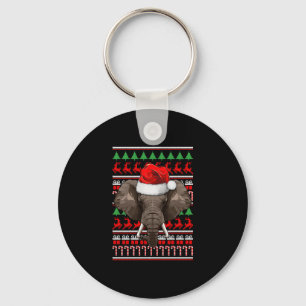 Chaveiro Elephant Santa Hat Cute Animal Feio Xmas