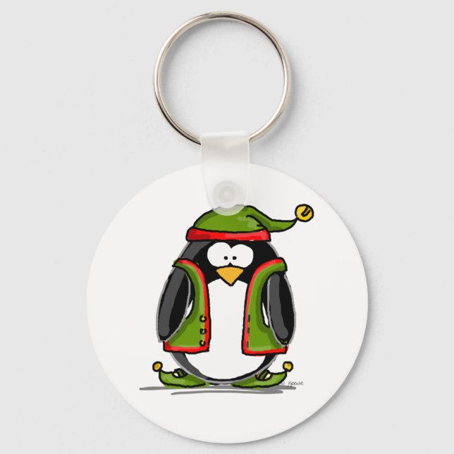 Chaveiro Elf de Natal Verde (Frente)