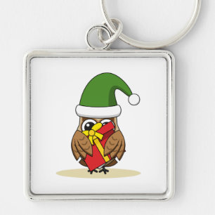 Chaveiro Elf Owl de Natal com Presente