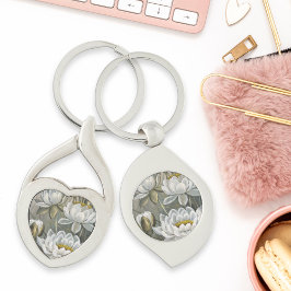 Chaveiro Ellis Rowan White Water Lily Vintage Flowers