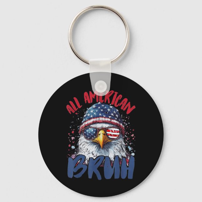 Chaveiro Em 4 De Julho, Tee All American Bruh Funny Kids Te (Frente)