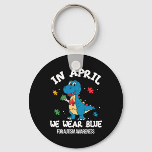 Chaveiro Em Abril Usamos Dinossauro Azul Conscientização do