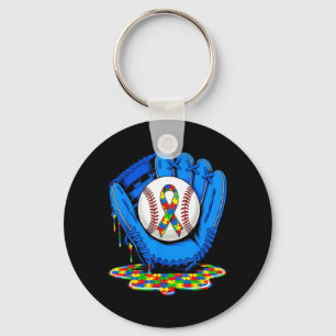 Chaveiro em abril use azul autismo beisebol gotejamento hom