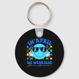Chaveiro Em abril use azul para conscientização sobre autis