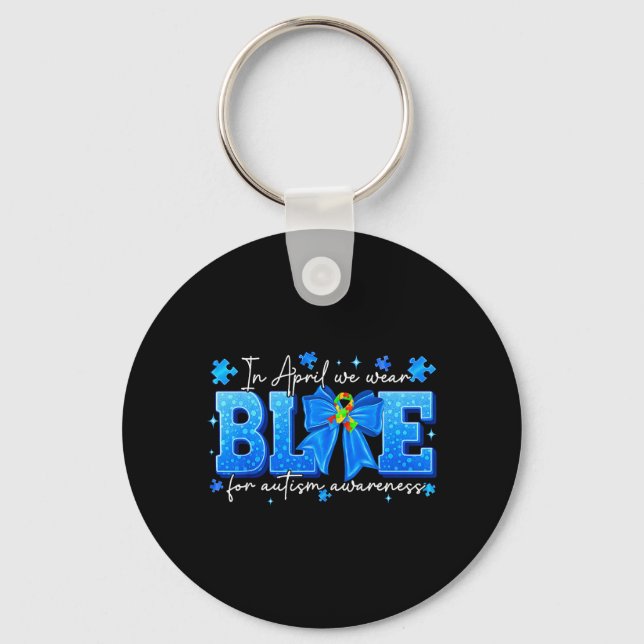 Chaveiro em abril use azul para mulheres conscientização do (Frente)