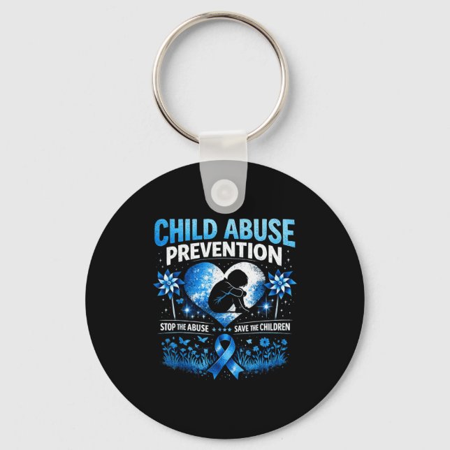 Chaveiro Em abril use azul prevenção infantil conscientizaç (Frente)