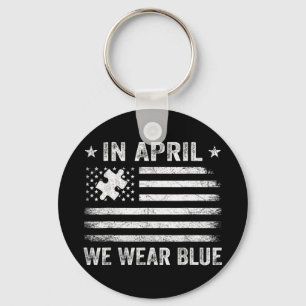 Chaveiro Em abril Vestimos Blue Vintage American Flag Quebr
